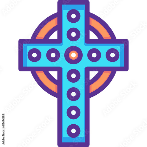 colorful celtic cross icon design clip art preview