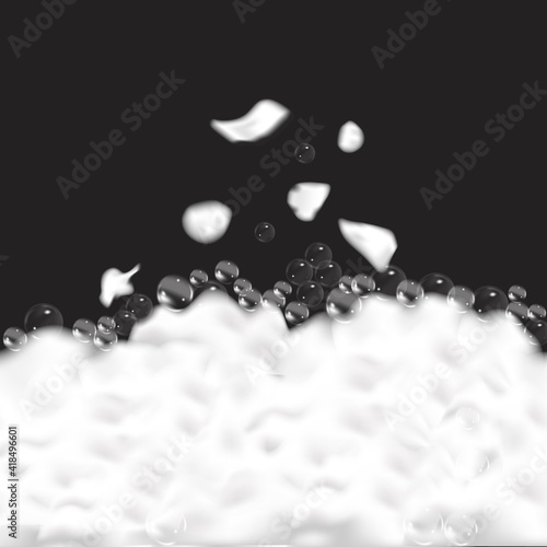 Sparkling shampoo and bath lather vector illustration.