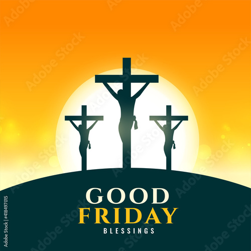 good friday background with jesus crucifixion scene
