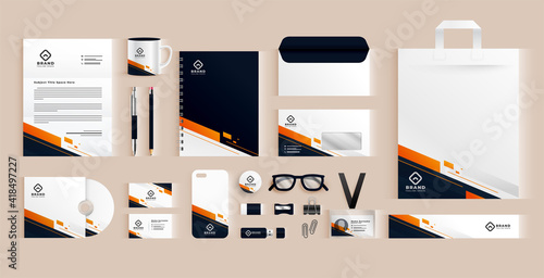 elegant professional business stationery items set
