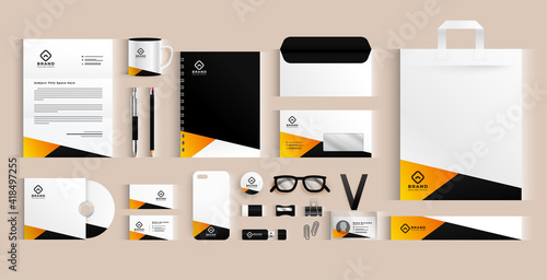 modern business stationery elements set design