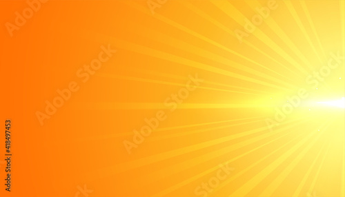 Yellow background with flare rays effect design