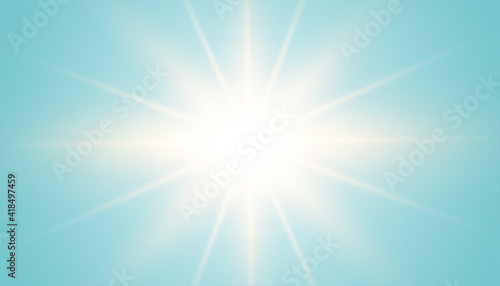 Blue background with lens flare effect at center
