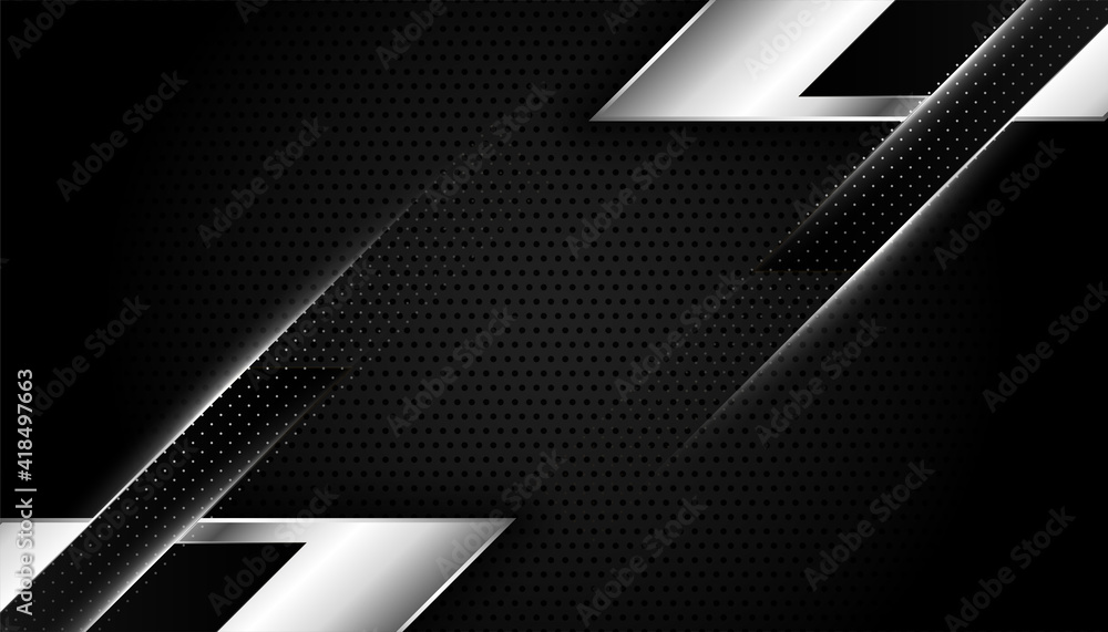 abstract black and silver wallpaper with geometric shapes Stock Vector