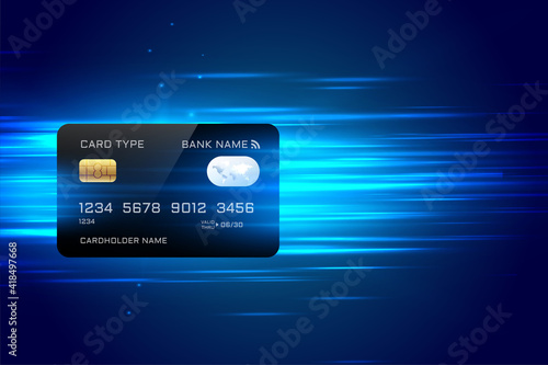 digital credit card payment background in fast technology style
