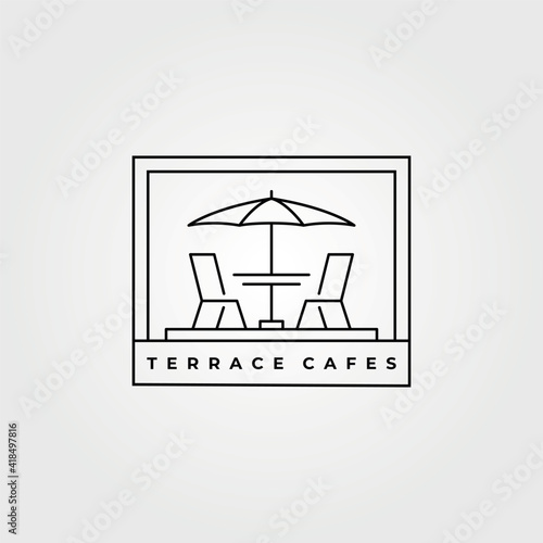 terrace icon line art logo vector minimalist illustration design