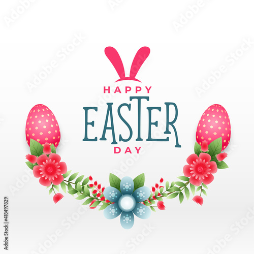 happy easter flower decorative background design