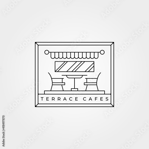 terrace icon line art logo vector minimalist illustration design