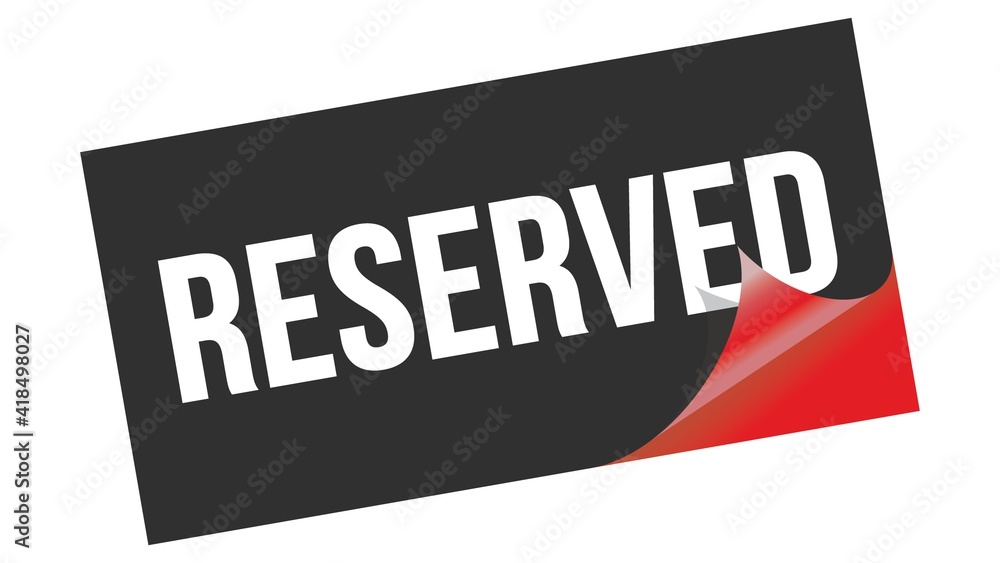 RESERVED text on black red sticker stamp. RESERVED text on black red sticker stamp.