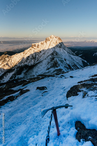 Climbing scene on Yatsugatake photo