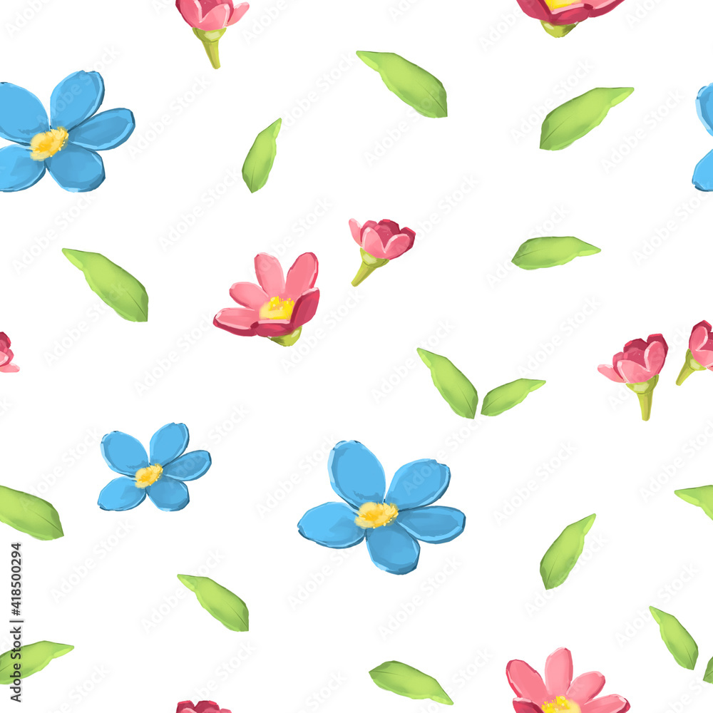 Bright seamless floral background. The pattern for wrapping paper, fabric.