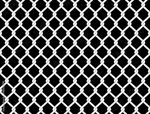 Chain link fence seamless with black in background