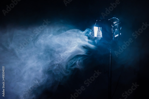 Light and smoke in studio photo