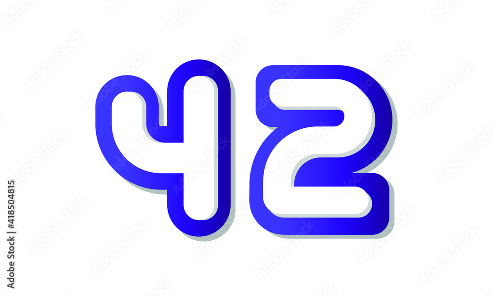 42 Cool Modern Blue 3D Number Logo 42 Cool Modern Blue 3D Number Logo