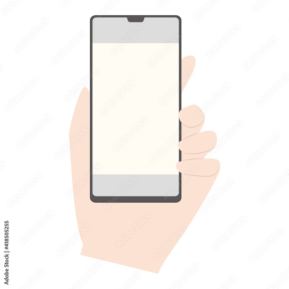 スマートフォンを持つ左手のイラスト スマートフォンを持つ左手のイラスト