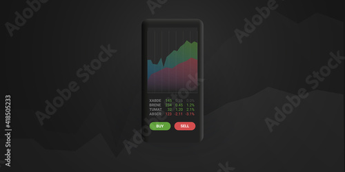 Digital Business and Market Analysis, Stock Trading, Investment Helper Apps, Robo-Advisor Concept Design, Vector Illustration