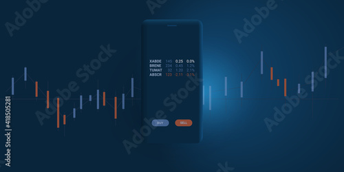 Fintech Software Development, Modern Digital Business and Market Analysis, Stock Trading, Investment Helper Apps, Robo-Advisor Concept Design, Vector Illustration
