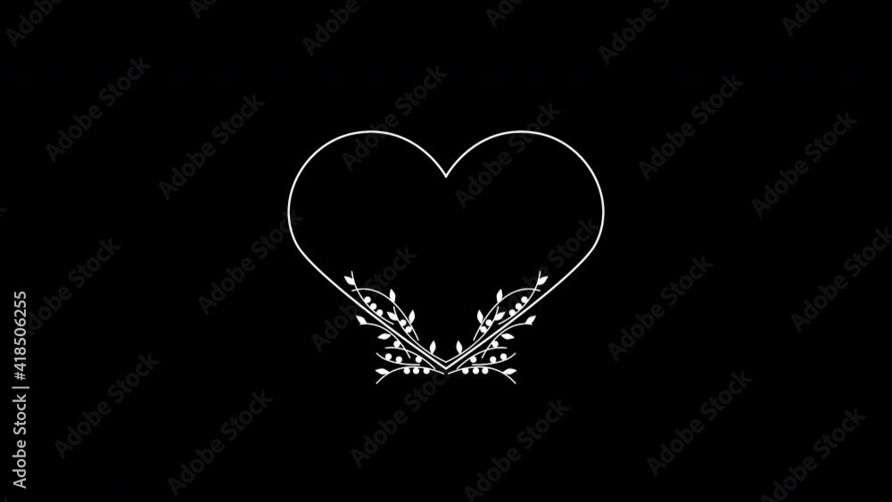4K Heart shape frame with hand drawn flowers animation, flowers movement animation, wedding background, Ornament. 4K Heart shape frame with hand drawn flowers animation, flowers movement animation, wedding background, Ornament.