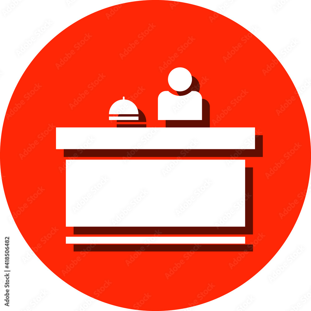 reception desk icon. reception table, help center icon reception desk icon. reception table, help center icon