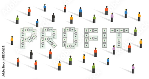 profit money financial in investment people crowd public looking for cash