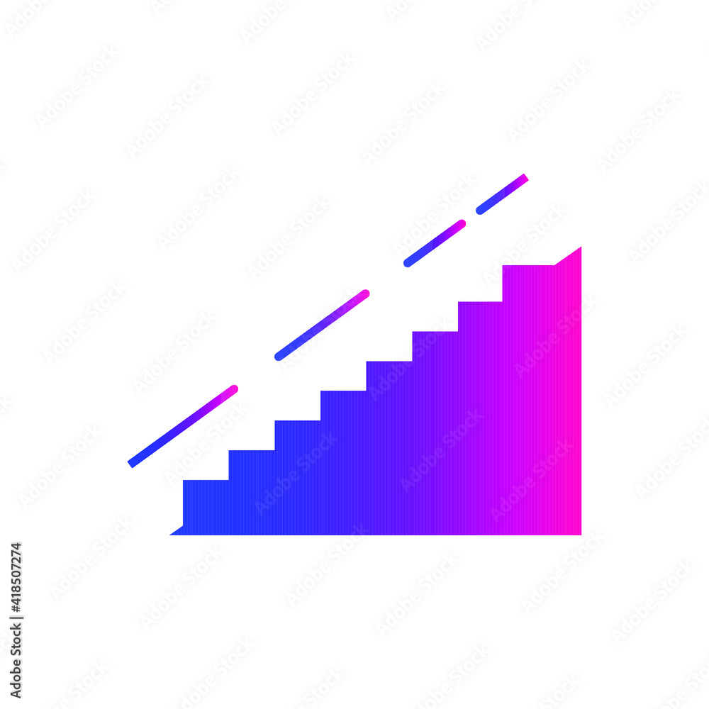 Stairs Icon with vector illustration and flat shape Stairs Icon with vector illustration and flat shape