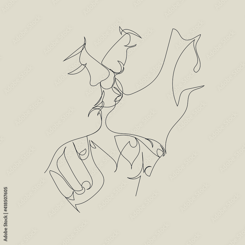 One line drawing kissing couple in minimal style. Continuous line lovers. Logo couple in love. Silhouette male and female. Vector design for Valentines day, wedding invitations.