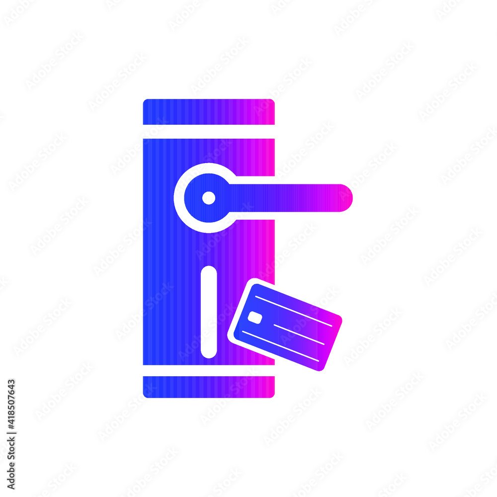 Door security lock icon. Digital lock, wifi lock, door protection lock icon with vector illustration and flat shape. Door security lock icon. Digital lock, wifi lock, door protection lock icon with vector illustration and flat shape.