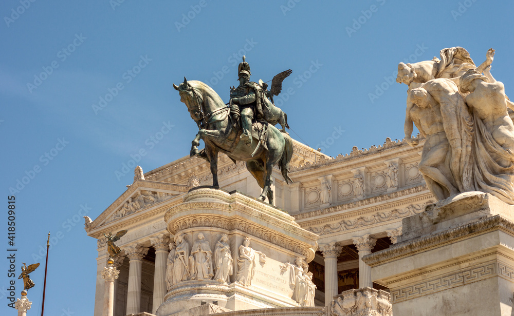 Altare della Patria monument in honor of Victor Emmanuel, first king of unified Italy, in Rome on May 4, 2015