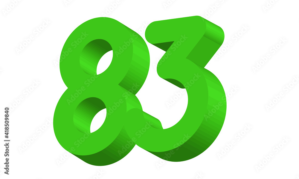 83 Simple Modern Green 3D Number 83 Simple Modern Green 3D Number