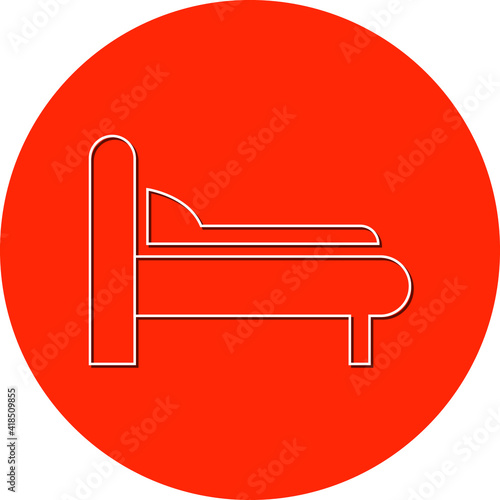 Bed icon. single bed, double bed icon with vector shape and illustration.