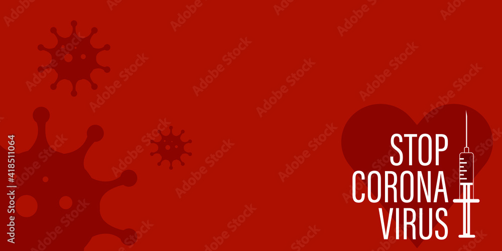 Getting vaccinated stops corona. flat style, concept of vaccination, injection, isolated vector illustration	
