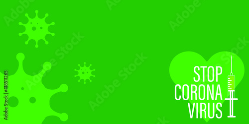 Getting vaccinated stops corona. flat style, concept of vaccination, injection, isolated vector illustration	