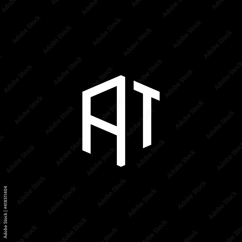 AT initial letter logo template vector AT initial letter logo template vector