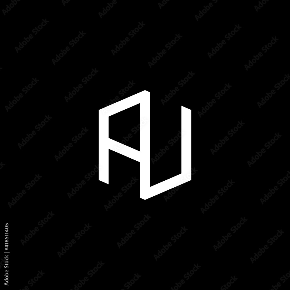 AU initial letter logo template vector AU initial letter logo template vector