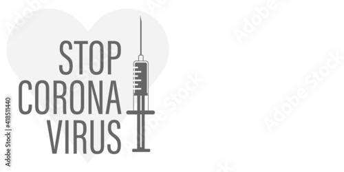 Getting vaccinated stops corona. flat style, concept of vaccination, injection, isolated vector illustration	