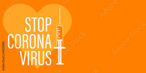 Getting vaccinated stops corona. flat style, concept of vaccination, injection, isolated vector illustration	