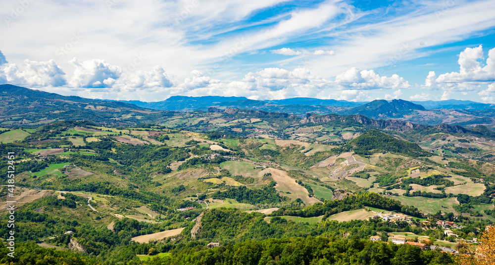Panorama view of the San Marino landscape view from the city