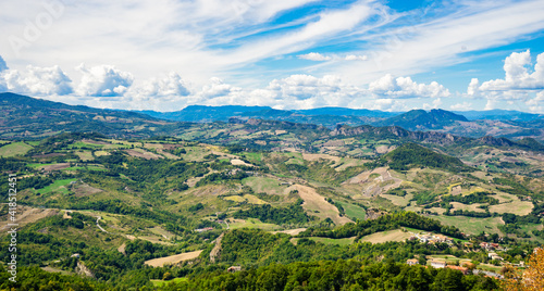 Panorama view of the San Marino landscape view from the city