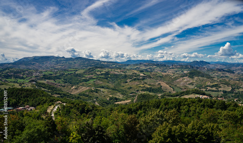 Fototapeta Naklejka Na Ścianę i Meble -  Panorama view of the San Marino landscape view from the city