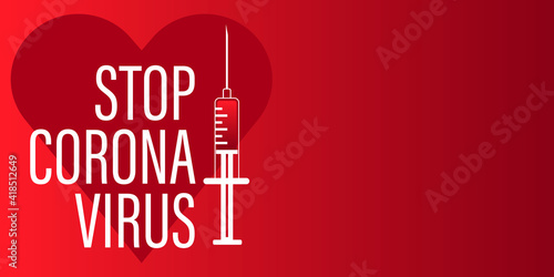 Getting vaccinated stops corona. flat style, concept of vaccination, injection, isolated vector illustration	