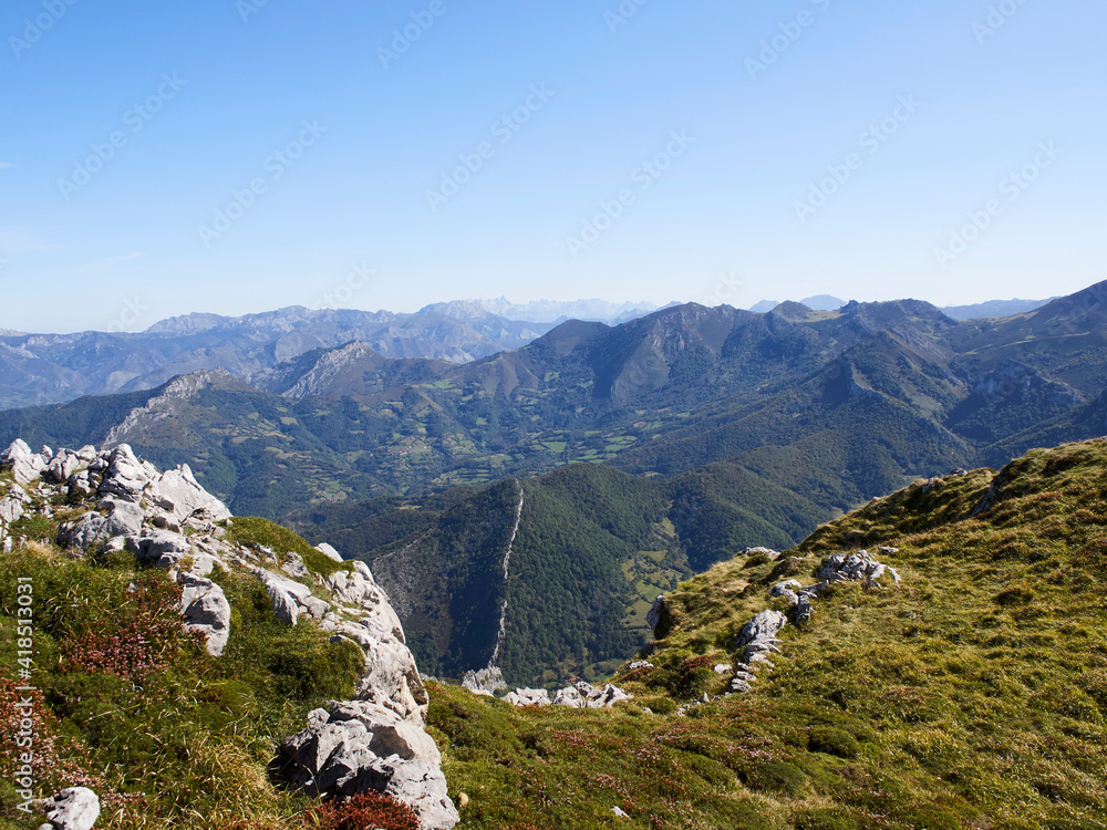 Landscape in the mountains in Asturias, Spain