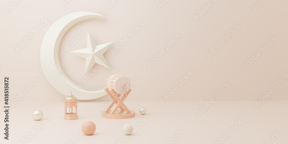 Obraz premium 3d rendering Eid al fitr or ramadan sale banner social media instagram post template