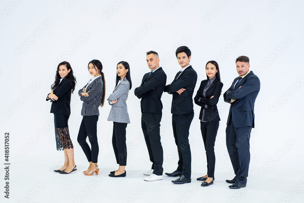 Obraz premium Full picture of the team Looks professional looking at the camera.