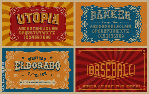 A bundle of vintage fonts, these fonts are perfect for short phrases or headlines and can be used for many creative products such as alcohol labels, emblems, posters, and many others