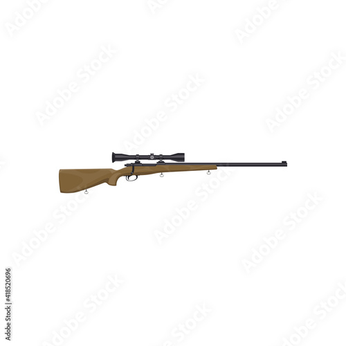 Sniper rifle isolated firearm optical weapon realistic icon. Vector accuracy international arctic warfare, telescopic gun, hunting equipment. Quarter battle combat shotgun, army fight ammunition