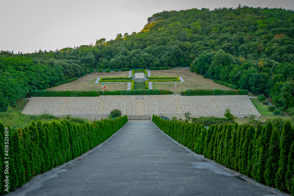 Monte Cassino Polish war cemetery on the top of the mountain in Italy