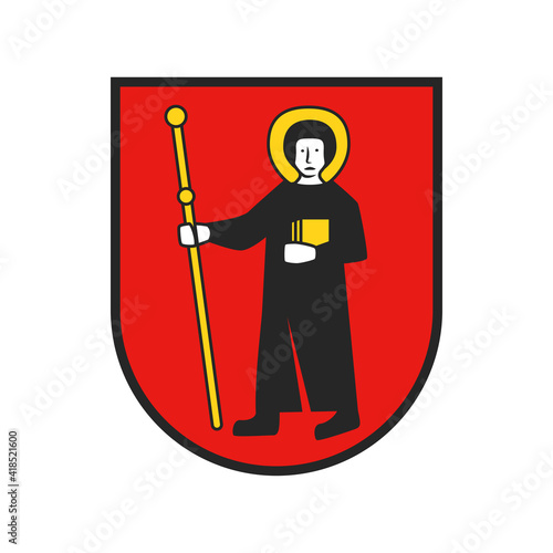 Swiss canton, Switzerland coat of arms, vector shield and heraldic emblem. Swiss confederation Glarus or Glaris canton badge or banner flag, Schweiz or Suisse kanton heraldry signs photo