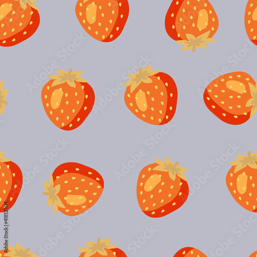 Abstract seamless pattern with strawberry. Illustration for printing on fabric, wrapping paper.