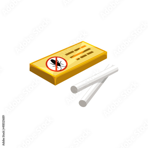 Cockroach chalk, pest control and domestic disinfection, vector isolated icon. Cockroach and roach insect parasites extermination traps and poisons, sanitary desinfestation and pest control remedy