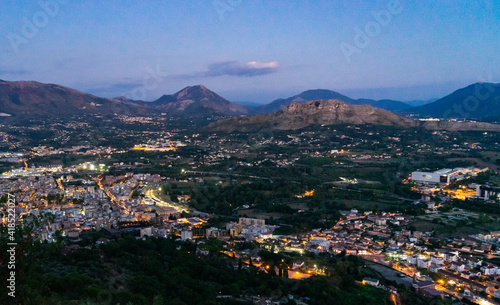 Obraz na płótnie Cassino, Italy - city next to Monte Cassino in the evening w salonie